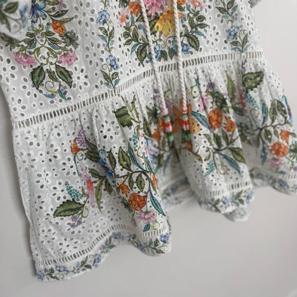 Farm Rio Sweet Bloom Bouquet Eyelet Cotton Cover-Up - Picture 7 of 10